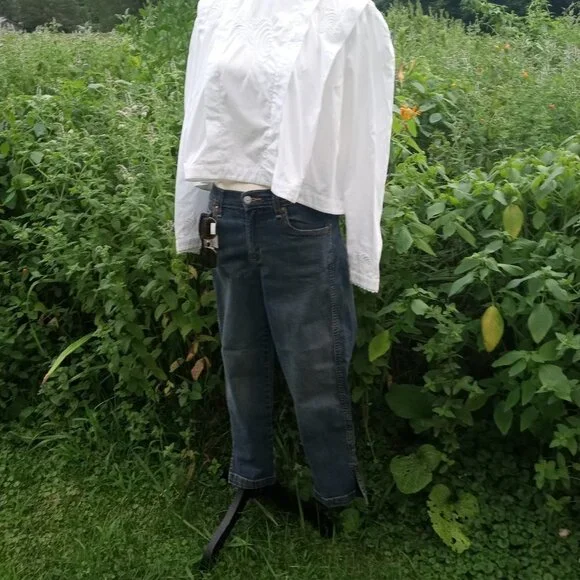 JW Anderson Shirt Embroidered White Designer Vintage Size 6 Crop - Picture 7 of 13